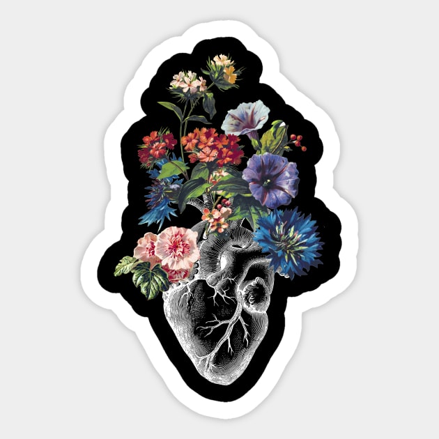Floral Heart - White Sticker by creativewrld